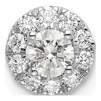 14K White Gold 1/3 ct tw Lab-Grown Diamond Halo Slide Pendant