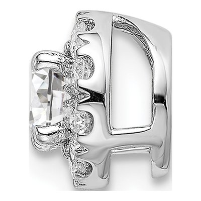 14K White Gold 1/2 ct tw Lab-Grown Diamond Halo Slide Pendant – view 3