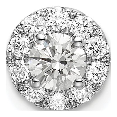14K White Gold 1/2 ct tw Lab-Grown Diamond Halo Slide Pendant
