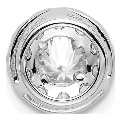 14K White Gold 3/4 ct tw Lab-Grown Diamond Halo Slide Pendant – view 3