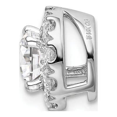 14K White Gold 1 ct tw Lab-Grown Diamond Halo Slide Pendant – view 2