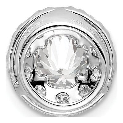 14K White Gold 1 ct tw Lab-Grown Diamond Halo Slide Pendant – view 3