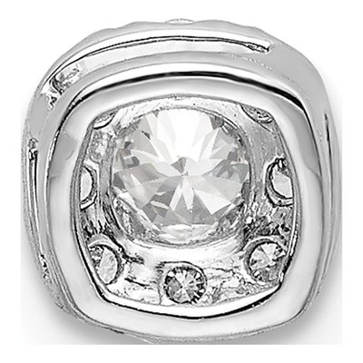 14K White Gold 1/4 ct tw Lab-Grown Diamond Halo Slide Pendant – view 3