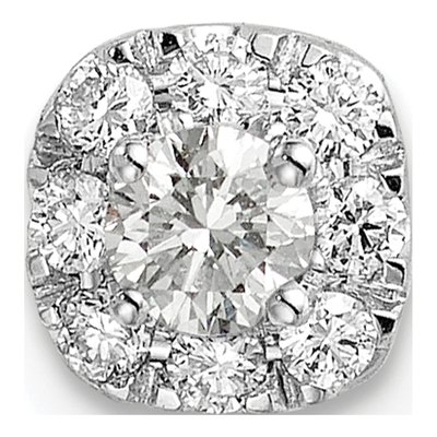14K White Gold 1/4 ct tw Lab-Grown Diamond Halo Slide Pendant