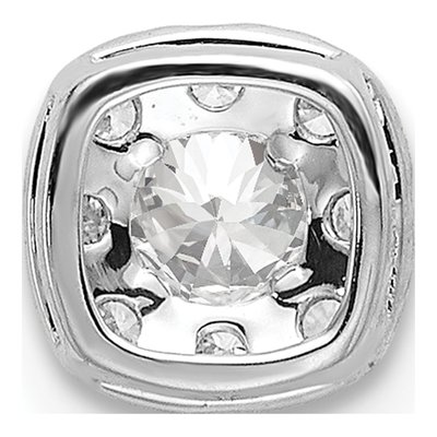 14K White Gold 1/3 ct tw Lab-Grown Diamond Halo Slide Pendant – view 3
