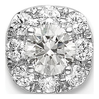 14K White Gold 1/3 ct tw Lab-Grown Diamond Halo Slide Pendant