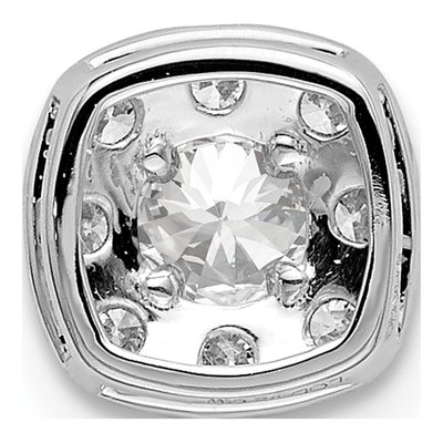 14K White Gold 1/2 ct tw Lab-Grown Diamond Halo Slide Pendant – view 3