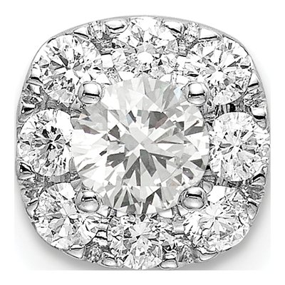 14K White Gold 1/2 ct tw Lab-Grown Diamond Halo Slide Pendant
