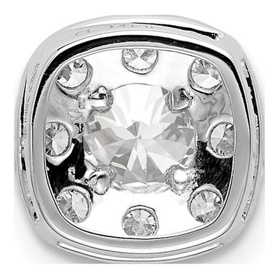 14K White Gold 3/4 ct tw Lab-Grown Diamond Halo Slide Pendant – view 3