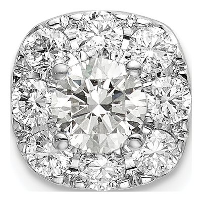 14K White Gold 1 ct tw Lab-Grown Diamond Halo Slide Pendant