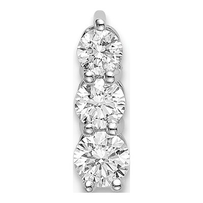 14K White Gold 1/4 ct tw Lab-Grown Diamond Slide Pendant