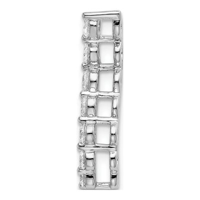 14K White Gold 1/2 ct tw Lab-Grown Diamond Curved Bar Slide Pendant – view 2