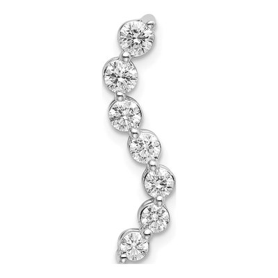 14K White Gold 1/2 ct tw Lab-Grown Diamond Curved Bar Slide Pendant
