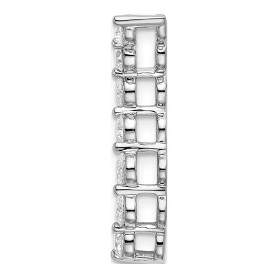 14K White Gold 3/4 ct tw Lab-Grown Diamond Curved Bar Slide Pendant – view 3