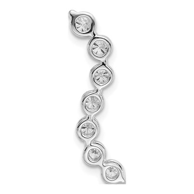 14K White Gold 3/4 ct tw Lab-Grown Diamond Curved Bar Slide Pendant – view 4
