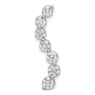 14K White Gold 3/4 ct tw Lab-Grown Diamond Curved Bar Slide Pendant