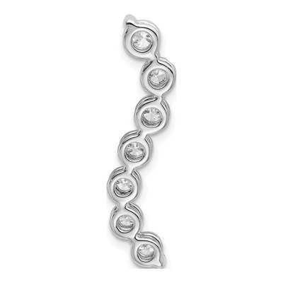 14K White Gold 1 ct tw Lab-Grown Diamond Curved Bar Slide Pendant – view 4