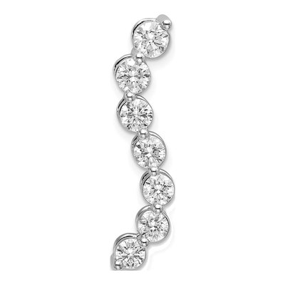14K White Gold 1 ct tw Lab-Grown Diamond Curved Bar Slide Pendant