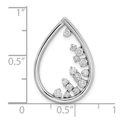 14K White Gold 1/3 ct tw Diamond Teardrop Slide Pendant – view 5
