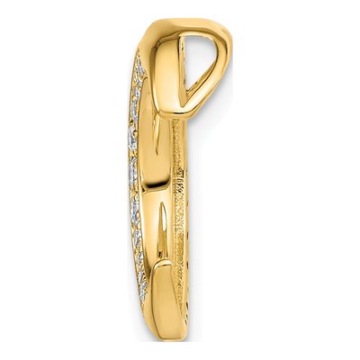 14K Yellow Gold 1/8 ct tw Sapphire & Diamond Moon Slide Pendant – view 3