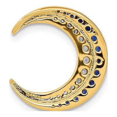 14K Yellow Gold 1/8 ct tw Sapphire & Diamond Moon Slide Pendant – view 4
