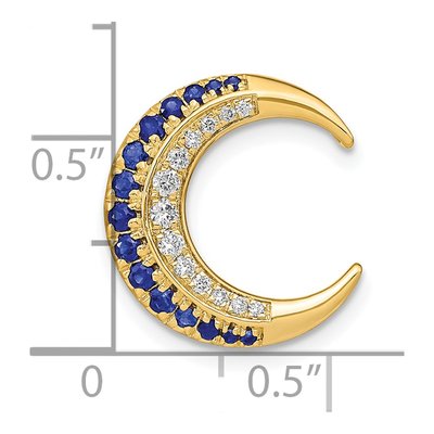 14K Yellow Gold 1/8 ct tw Sapphire & Diamond Moon Slide Pendant – view 6