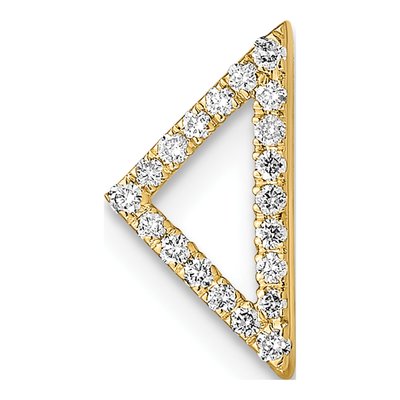 14K Yellow Gold 1/10 ct tw Diamond Triangle Slide Pendant