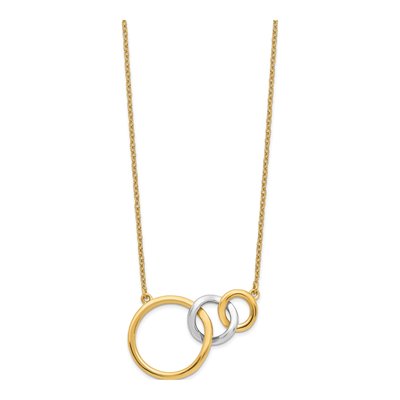 14K Two-Tone Gold Triple Circles Necklace – view 3
