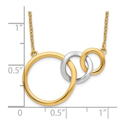 14K Two-Tone Gold Triple Circles Necklace – view 4