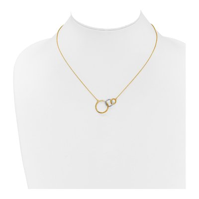 14K Two-Tone Gold Triple Circles Necklace – view 5