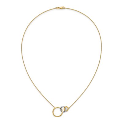 14K Two-Tone Gold Triple Circles Necklace – view 6