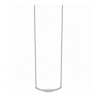 14K White Gold 1/5 ct tw Diamond Curved Bar Necklace – view 3