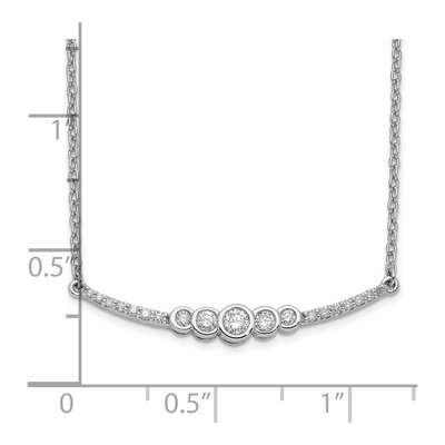14K White Gold 1/5 ct tw Diamond Curved Bar Necklace – view 4