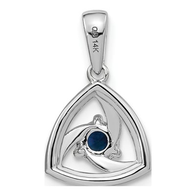 14K White Gold 1/10 ct tw Sapphire & Diamond Triangle Pendant – view 4