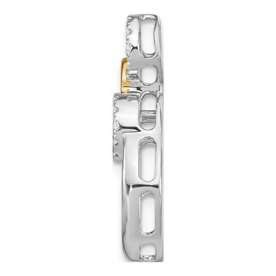 14K Two-Tone Gold 1/6 ct tw Diamond Circles Slide Pendant – view 2