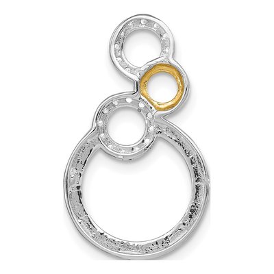 14K Two-Tone Gold 1/6 ct tw Diamond Circles Slide Pendant – view 3