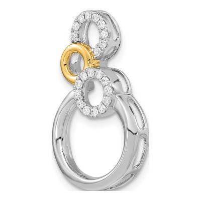 14K Two-Tone Gold 1/6 ct tw Diamond Circles Slide Pendant – view 4