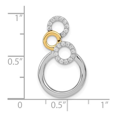 14K Two-Tone Gold 1/6 ct tw Diamond Circles Slide Pendant – view 5