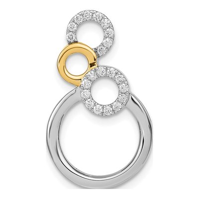 14K Two-Tone Gold 1/6 ct tw Diamond Circles Slide Pendant