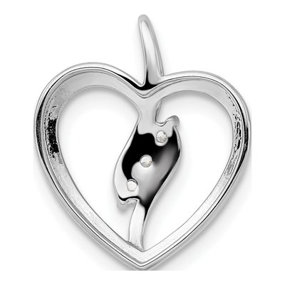 14K White Gold 1/10 ct tw Lab-Grown Diamond Open Heart Pendant – view 4