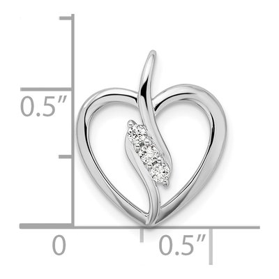 14K White Gold 1/10 ct tw Lab-Grown Diamond Open Heart Pendant – view 5