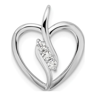 14K White Gold 1/10 ct tw Lab-Grown Diamond Open Heart Pendant