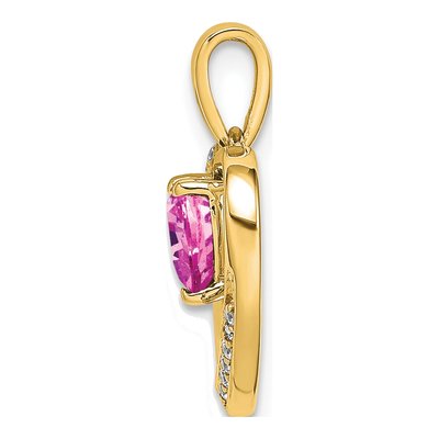 14K Yellow Gold Diamond Heart Pendant – view 2