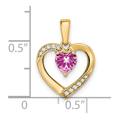 14K Yellow Gold Diamond Heart Pendant – view 3