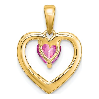 14K Yellow Gold Diamond Heart Pendant – view 4
