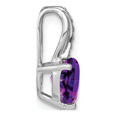 14K White Gold Amethyst & Diamond Heart Slide Pendant – view 2