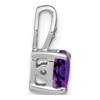 14K White Gold Amethyst & Diamond Heart Slide Pendant – view 2