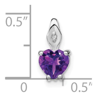 14K White Gold Amethyst & Diamond Heart Slide Pendant – view 3