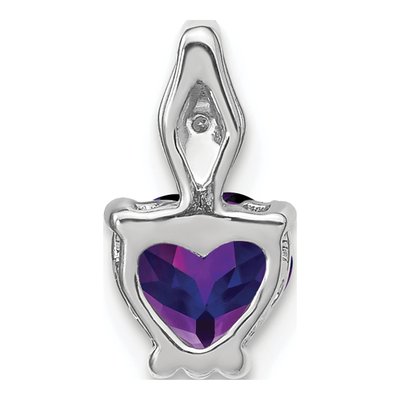 14K White Gold Amethyst & Diamond Heart Slide Pendant – view 4