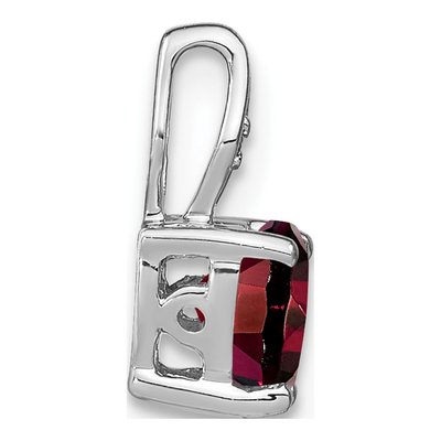 14K White Gold Garnet & Diamond Heart Slide Pendant – view 2